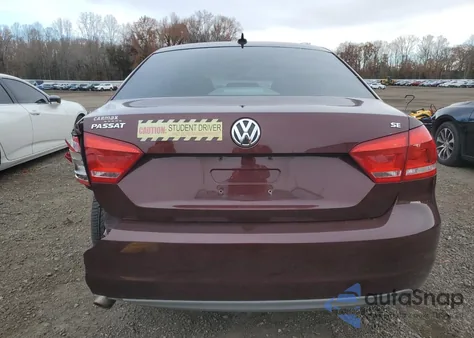 2012 Volkswagen Passat Se from USA, damaged, VIN 1VWBP7A30CC011991